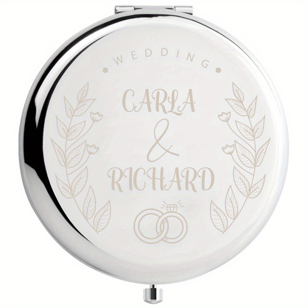 TEMU Personalized Compact Folding Mirror - Ideal For Weddings, Graduations & Birthdays - Perfect Gift For Bridesmaids, Sisters &