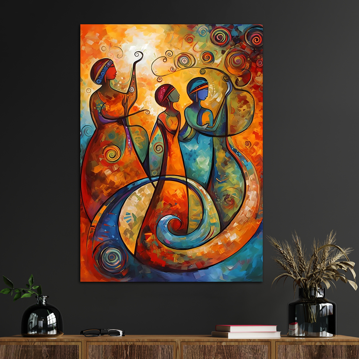 

1pc African Women Poster Canvas Wall Art For Home Decor, Abstract Poster Wall Decor High Quality Canvas Prints For Living Room Bedroom Kitchen Office Cafe Decor, Perfect Gift And Decoration