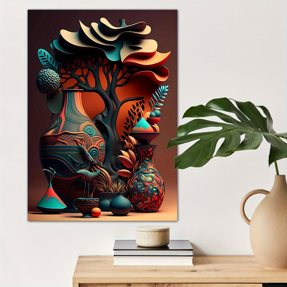 

1pc African Art Poster Canvas Wall Art For Home Decor, Abstract 3d Effect Poster Wall Decor High Quality Canvas Prints For Living Room Bedroom Kitchen Office Cafe Decor, Perfect Gift And Decoration