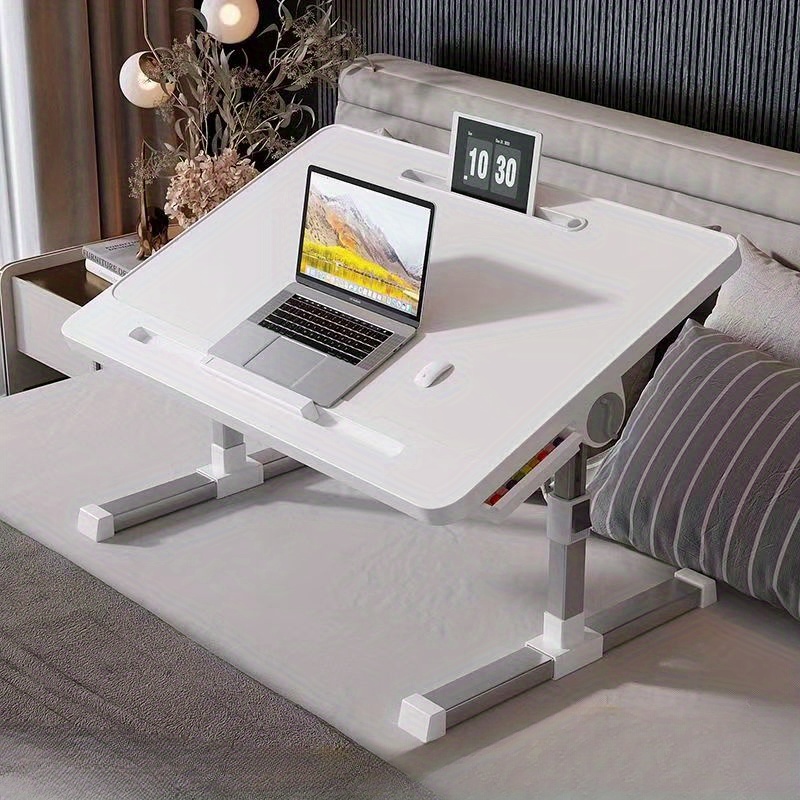 Table de lit, Bureau d'étude pour ordinateur portable réglable en hauteur  avec bureau inclinable table plateau table d'appoint réglable pour