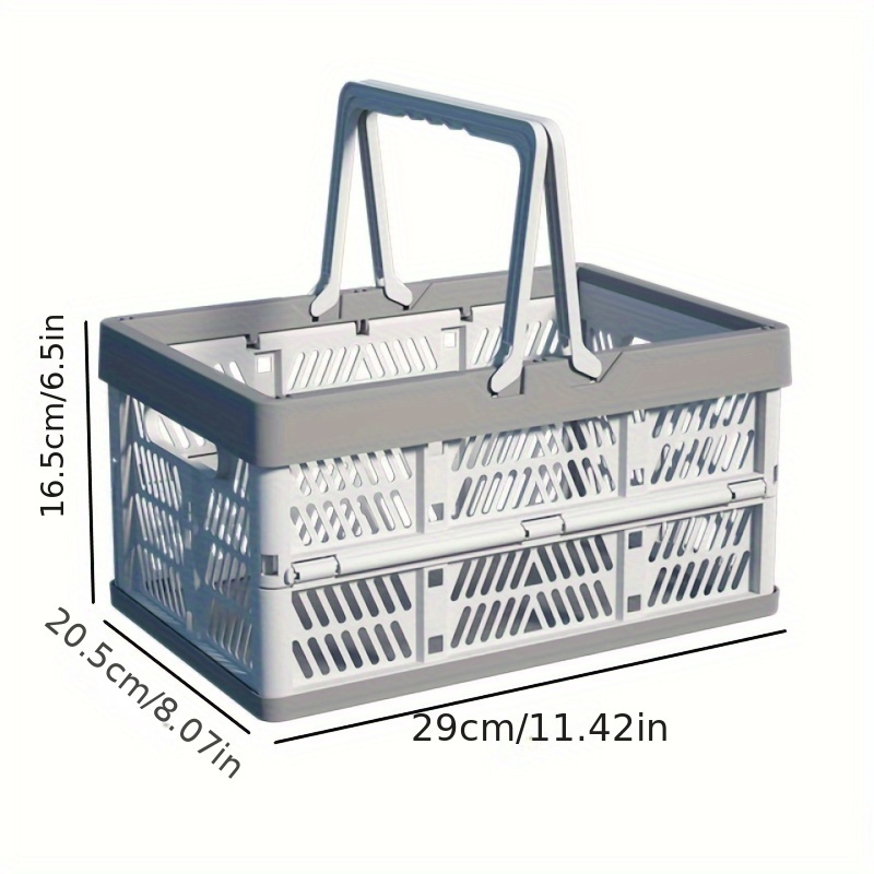 1pc Large Collapsible Organizer With Handles, Collapsible Pastel Storage Basket For Desktop Organization In Multiple Such As Living Room And Business, Shelf Baskets
