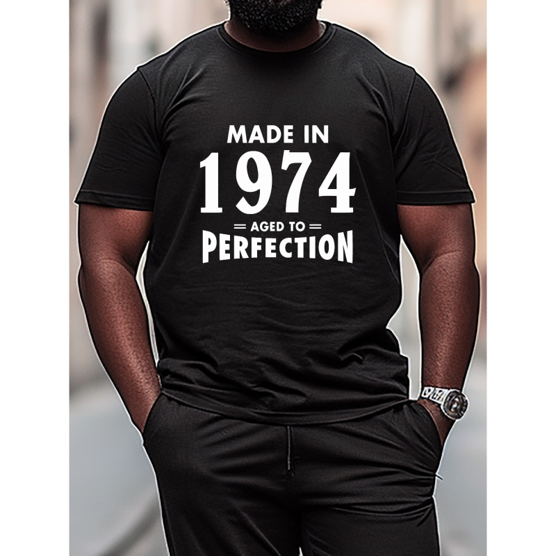 

T-shirt imprimé Made In 1974, pour hommes, manches courtes décontractées pour l'été