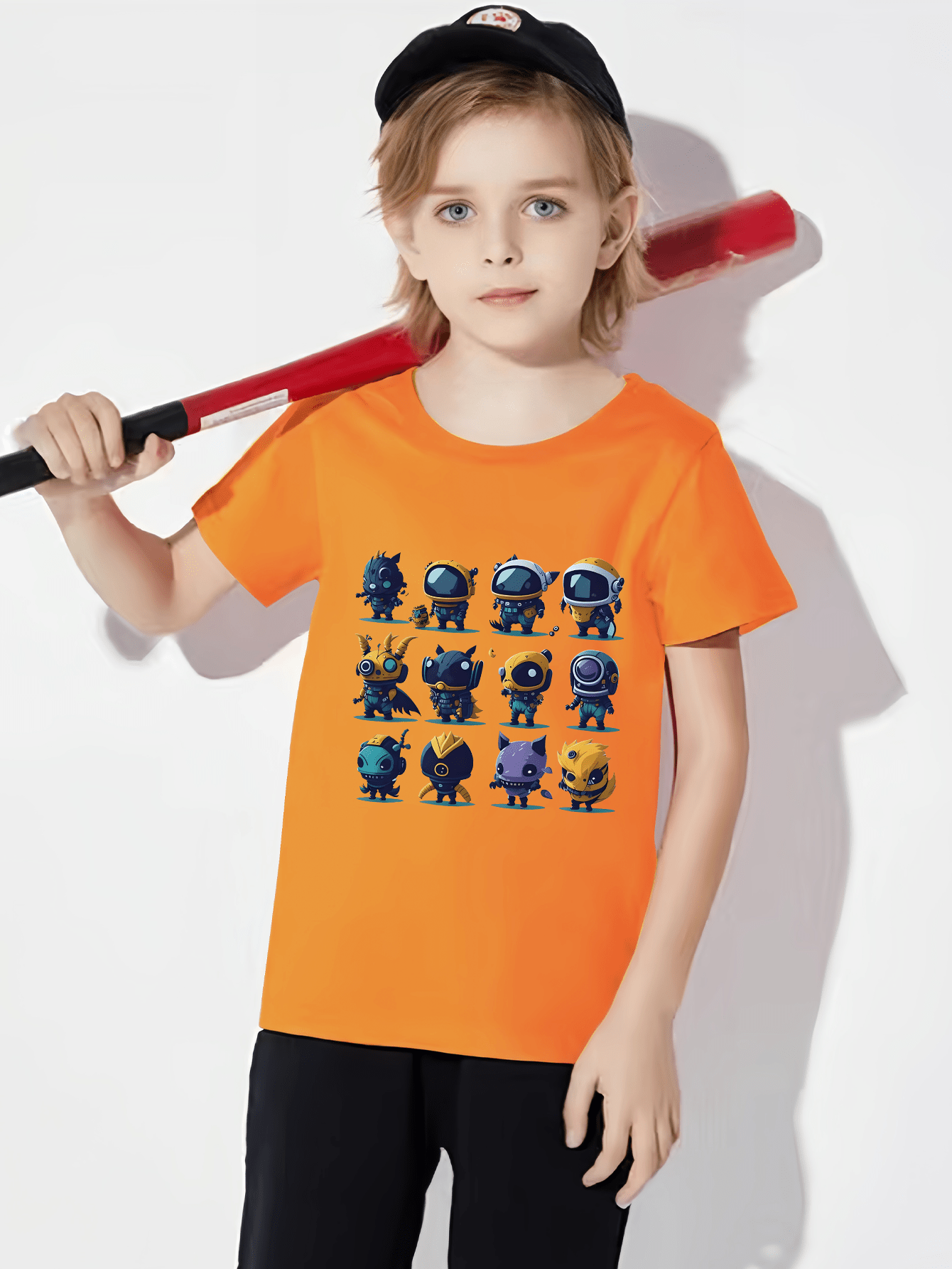 trendy creative illustration pattern t shirt casual - Temu Australia