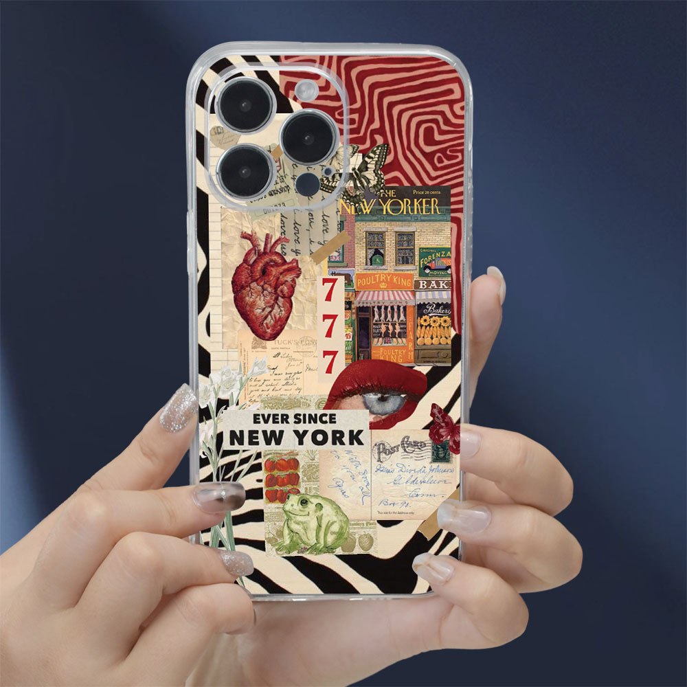 

Creative Collage Oil Painting Printed Mobile Phone Case Suitable For Iphone 15/ 14/ 13/ 12/11/ Xs/ Xr/ X/7/8 Plus