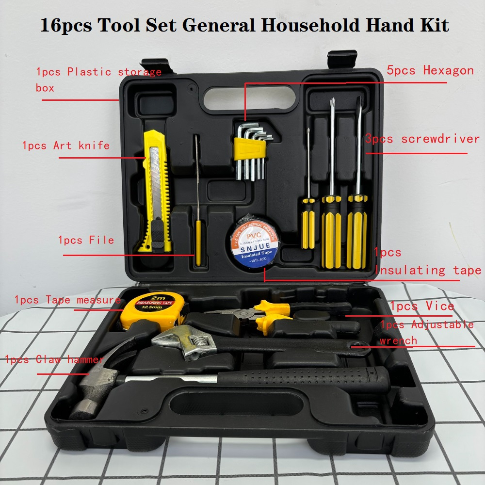  Kit de herramientas para el hogar de 39 piezas, juego de  herramientas básicas pequeñas para el hogar con caja de herramientas de  plástico, ideal para estudiantes universitarios, uso doméstico y más 