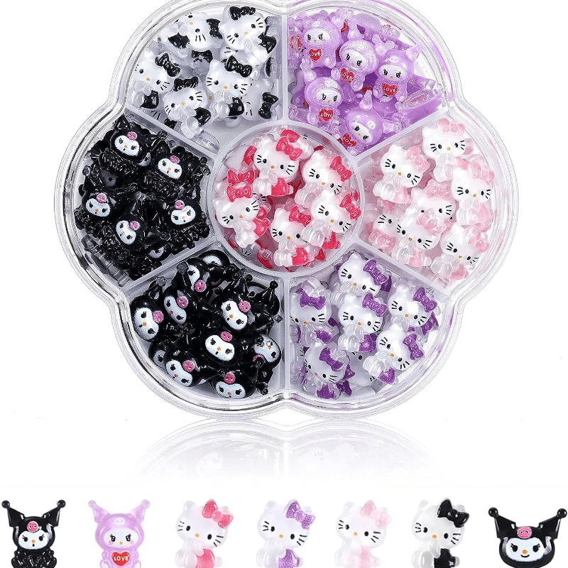 Hello Kitty Cartoon Kawaii Nail Accessories Set - Temu