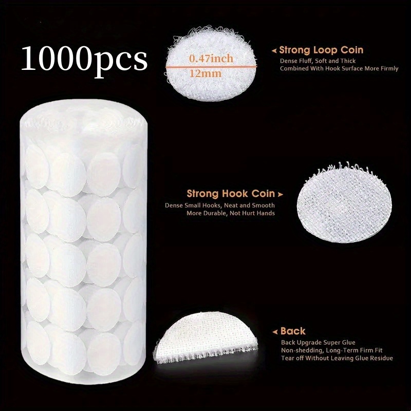 1000 Self adhesive Dots Diameter Sticky Back Coin Nylon Coin - Temu