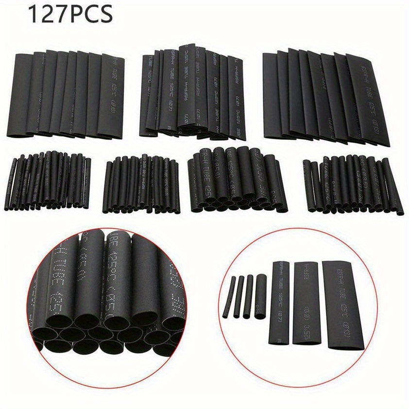 127pcs Heat Shrink Tubing Set, Bagged, 2:1 Insulation Heat Shrink Sleeves