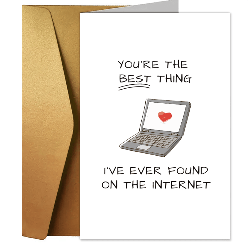 

Funny Anniversary Card For Him, Romantic Online Dating Greeting Card, Online Valentines Day Card, Best Gift Card