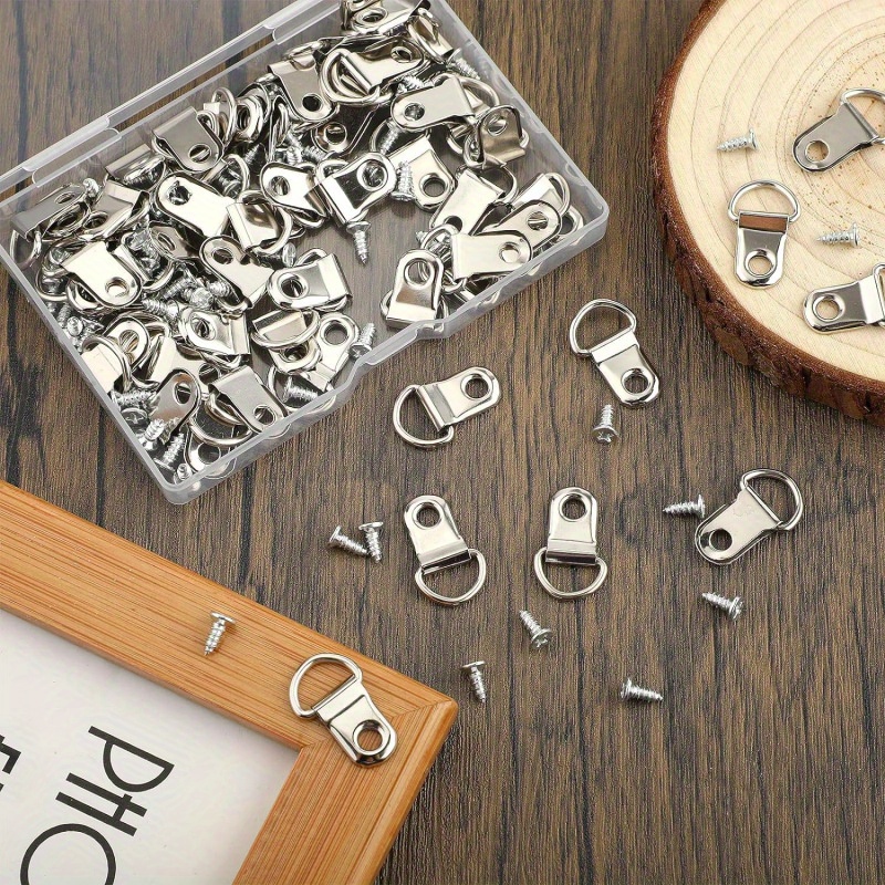 10pcs Heavy Duty Hanger 304 Stainless Steel Wall Mounted Mini J Hook for  Mirror Picture Frames Hanging Wire/D Rings/Keyhole Hangers