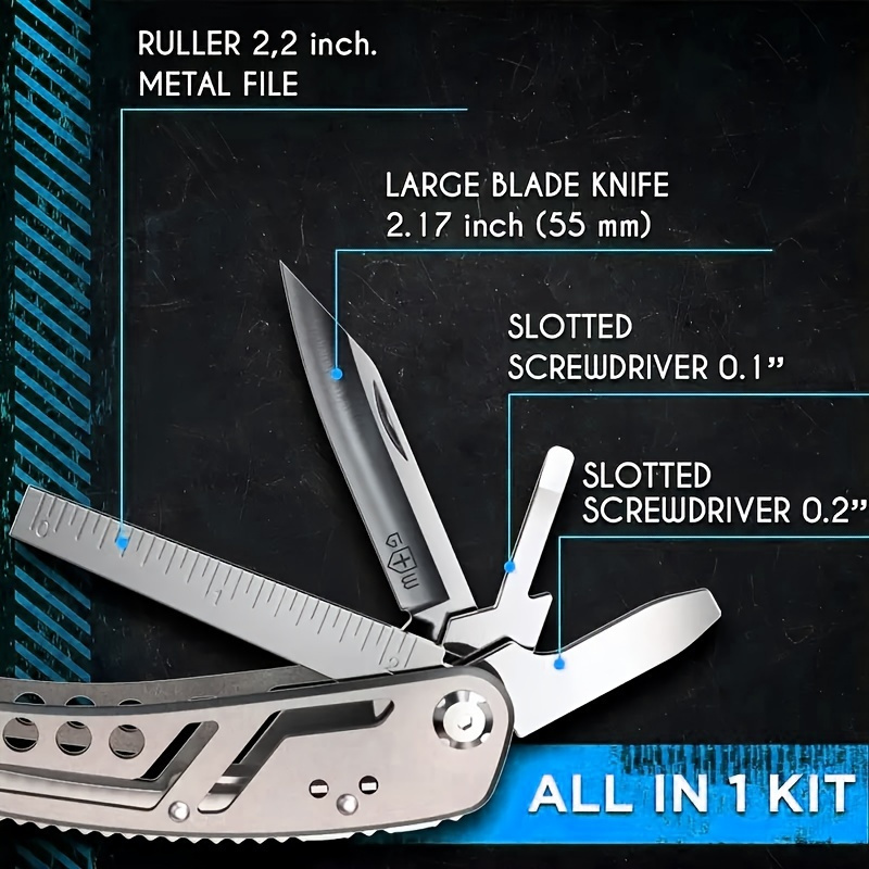 Multitool 24 in 1 Mini Tools Knife Pliers 11 Bits Multi Tool