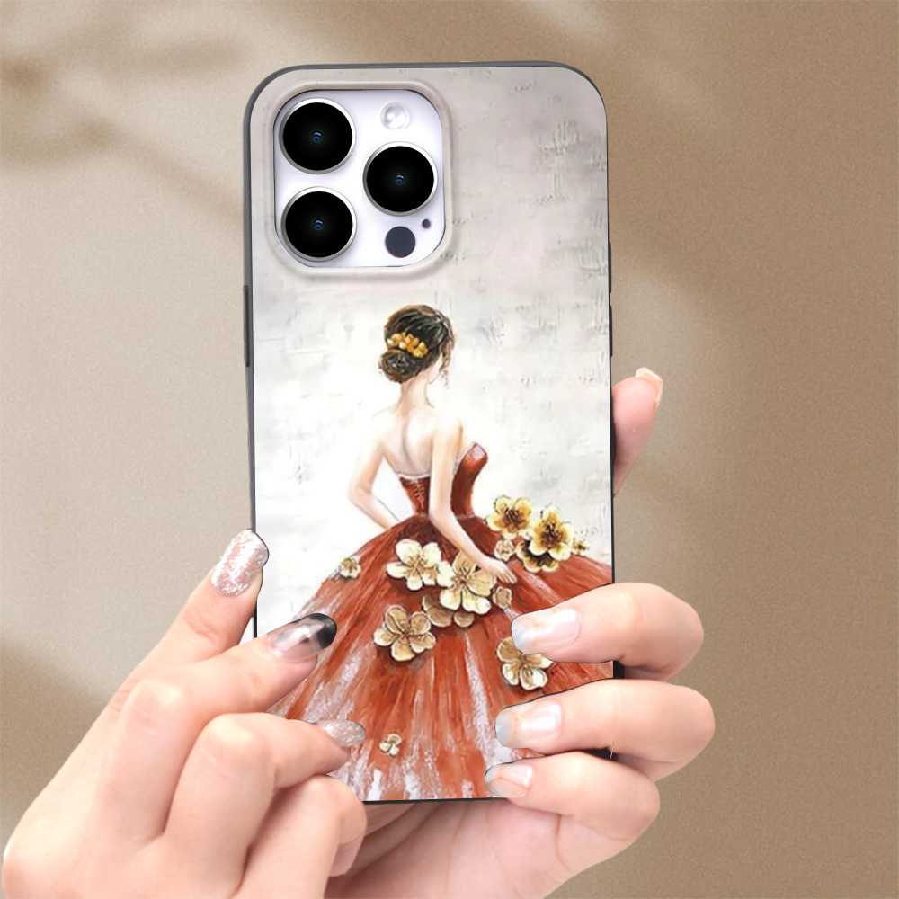 

Elegant And Minimalist Ballet Red Dress Girl Printed Phone Case For Iphone 15 14 13 12 11 Xs Xr X 7 8 Plus Pro Max Mini