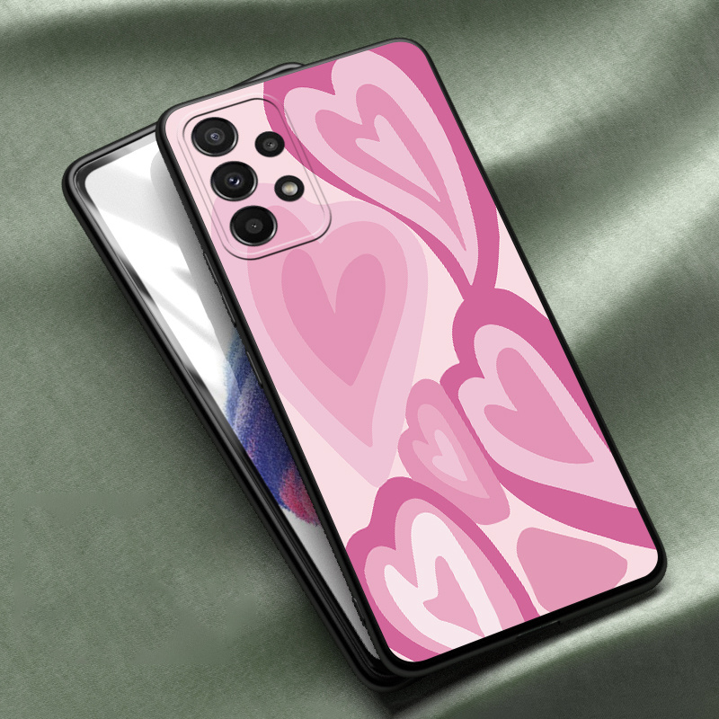 

Matte Print Pink Heart Phone Case For S23 Ultra 5g S22 S21 S20 Fe A14 A54 A53 A52 A52s A33 A32 A23 A22 A21s A13 A12 5g Luxury Soft Silicone Shockproof Gd1 Cases Camera Lens Portector Soft Cover