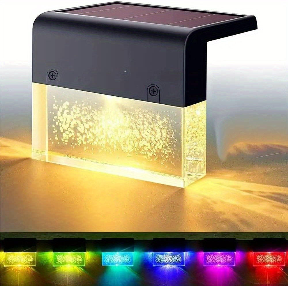 2 6pcs Solar Deck Lights Led Solar Outdoor Lights For Stairs Steps ...