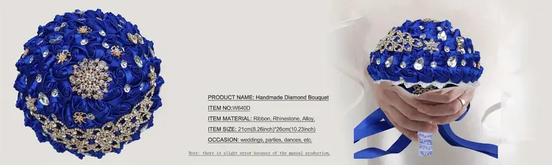 qo'l bilan ushlanadigan to'y buketi, aksessuarlar, o'z-o'zidan qilish, kelin, kuyov, gulchambar, nafis, polyester, spandex, sharob rangida, ko'k, binafsha, tafsilotlar 0