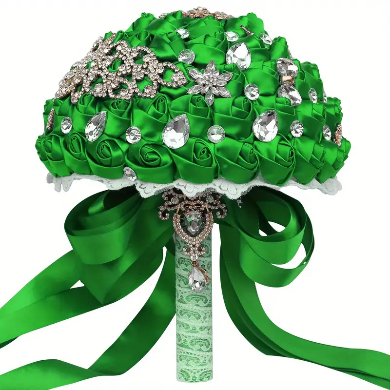 qo'l bilan ushlanadigan to'y buketi, aksessuarlar, o'z-o'zidan qilish, kelin, kuyov, gulchambar, nafis, polyester, spandex, sharob rangida, ko'k, binafsha, tafsilotlar, 18