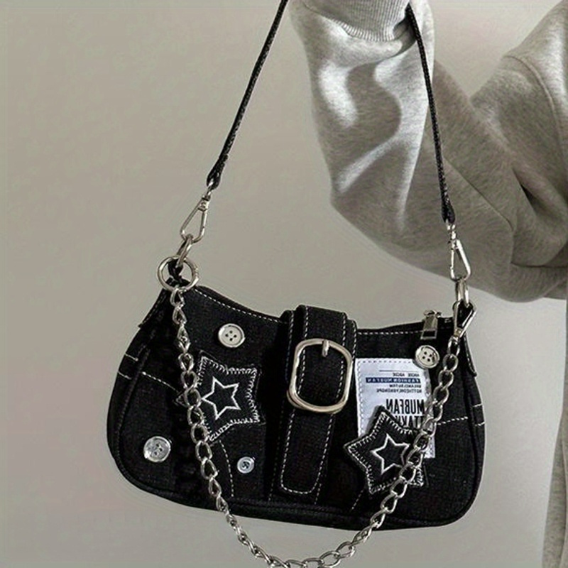 

Punk Style Y2k Shoulder Bag, Trendy Underarm Bag, Women's Retro Handbag & Baguette Purse