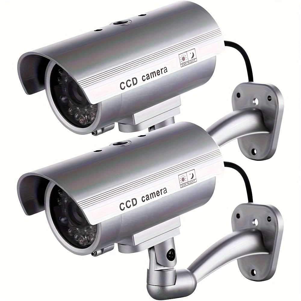 Cámara de seguridad falsa, cámaras falsas, cámaras de vigilancia falsas,  cámara CCTV de seguridad con LED simulados realistas para uso en exteriores  e