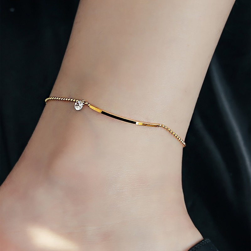 Solid gold hot sale ankle bracelet