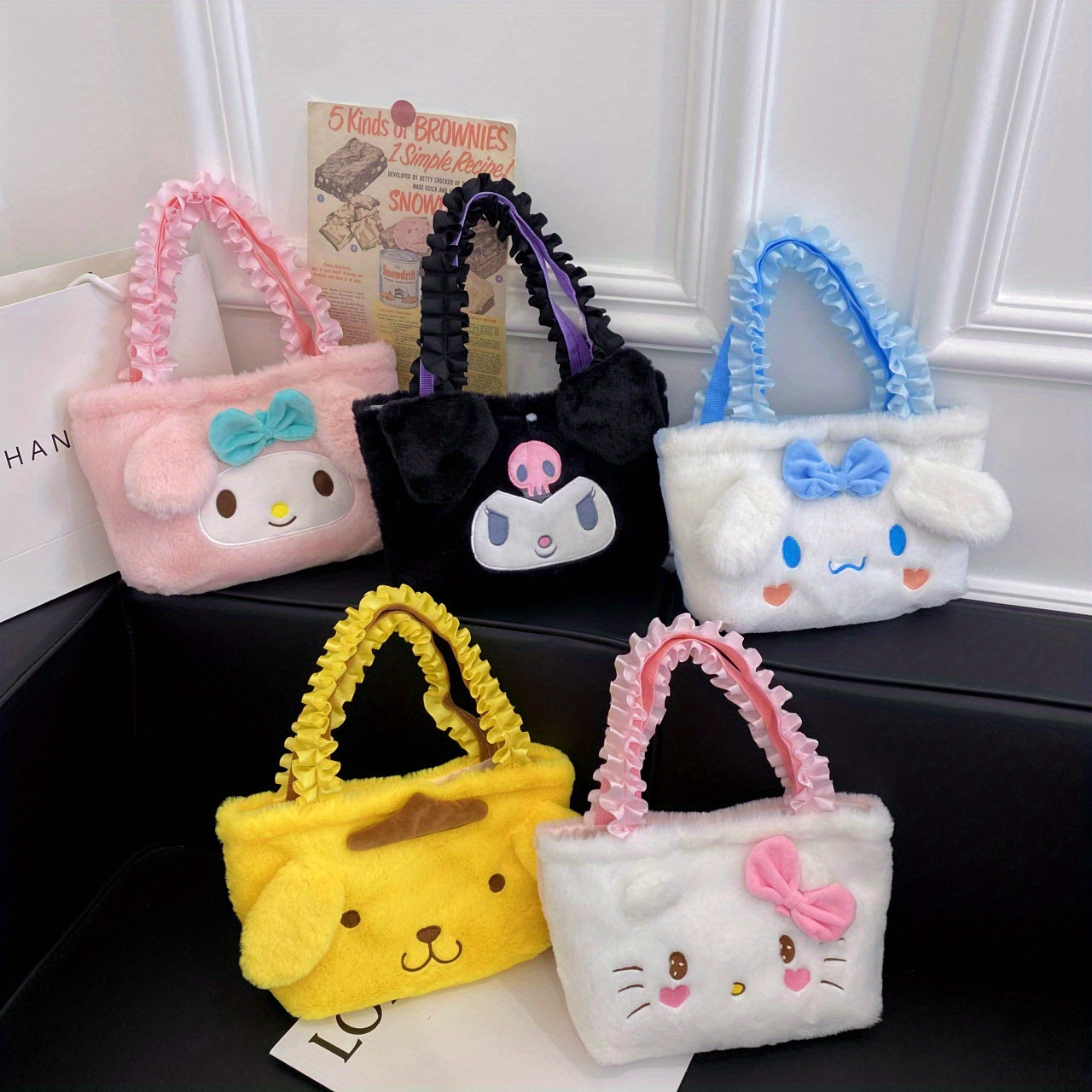 Miniso Plush Handbag, Kawaii Kuromi Cinnamoroll My Melody Hello