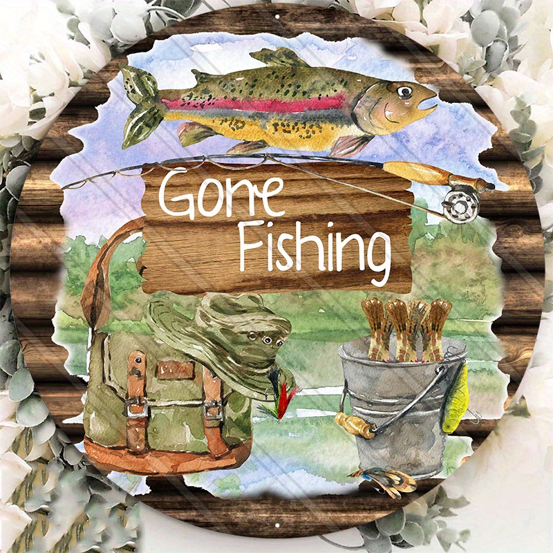 Funny Fishing Tin Signs-Live Bait Fishing Tacle Cold Beer Ice Vintage Metal  Fish Painting Art Printing Poster Wall Decor for Home Kitchen Bar Cafe Pub