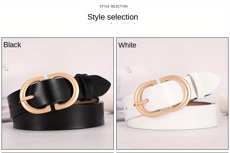     genuine leather belt for women classic solid color waistband casual jeans pants belts details 4