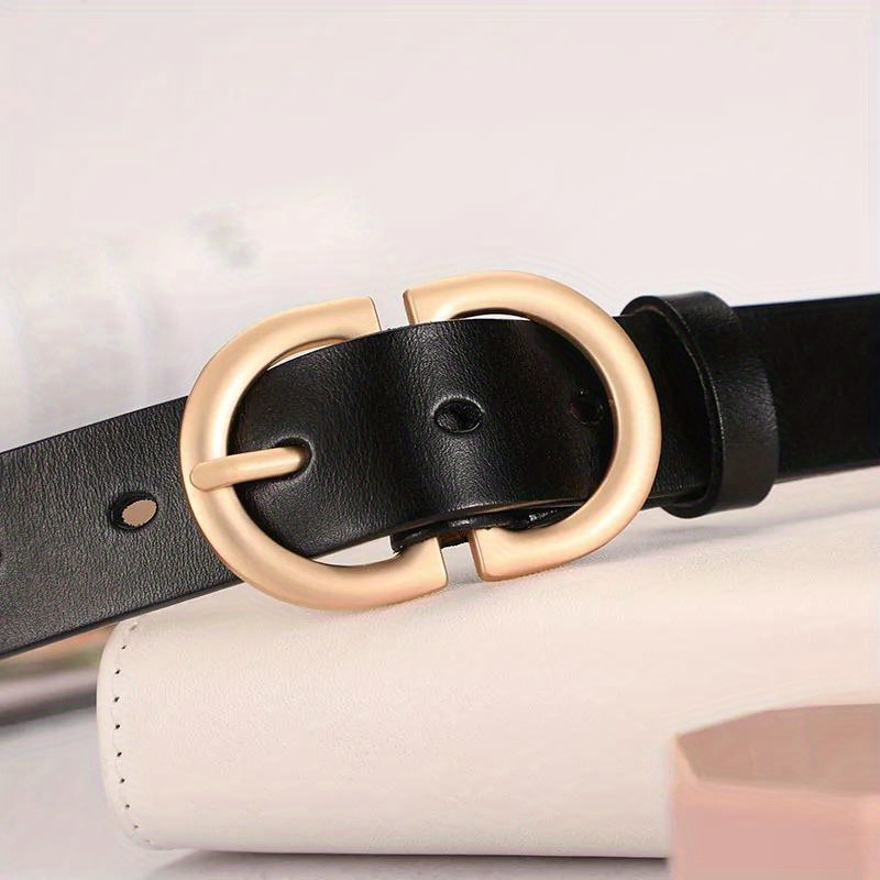 

Double D Buckle Genuine Leather Belt For Women Classic Solid Color Waistband Casual Jeans Pants Belts