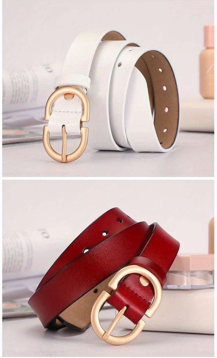     genuine leather belt for women classic solid color waistband casual jeans pants belts details 12