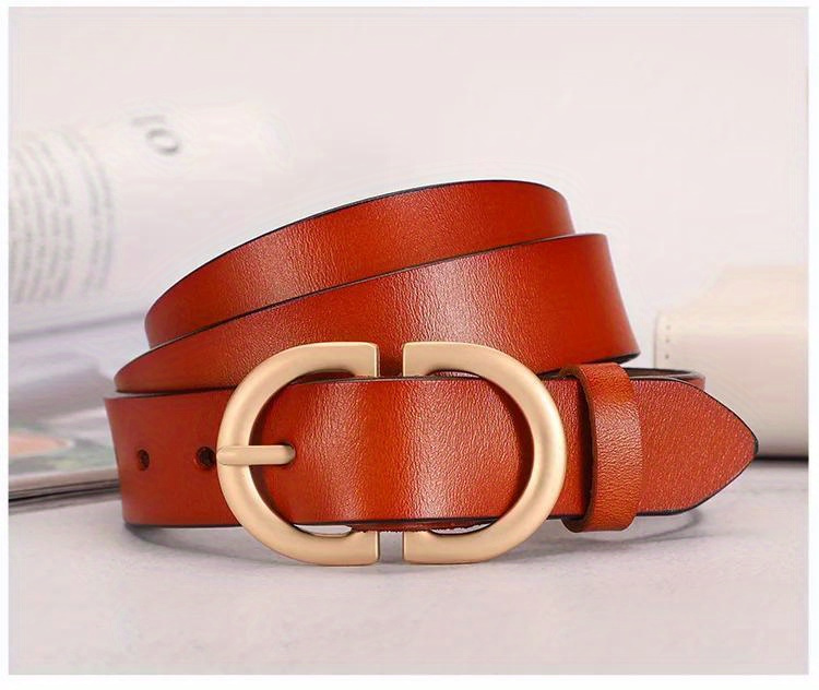     genuine leather belt for women classic solid color waistband casual jeans pants belts details 13