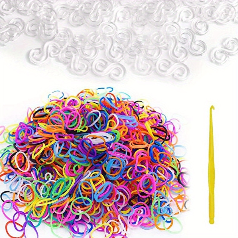 TEMU Kit de pulseras de elásticas de 2000/3300/4950/7260 piezas, kit para hacer pulseras de elásticas, pulseras de , kits de regalo de