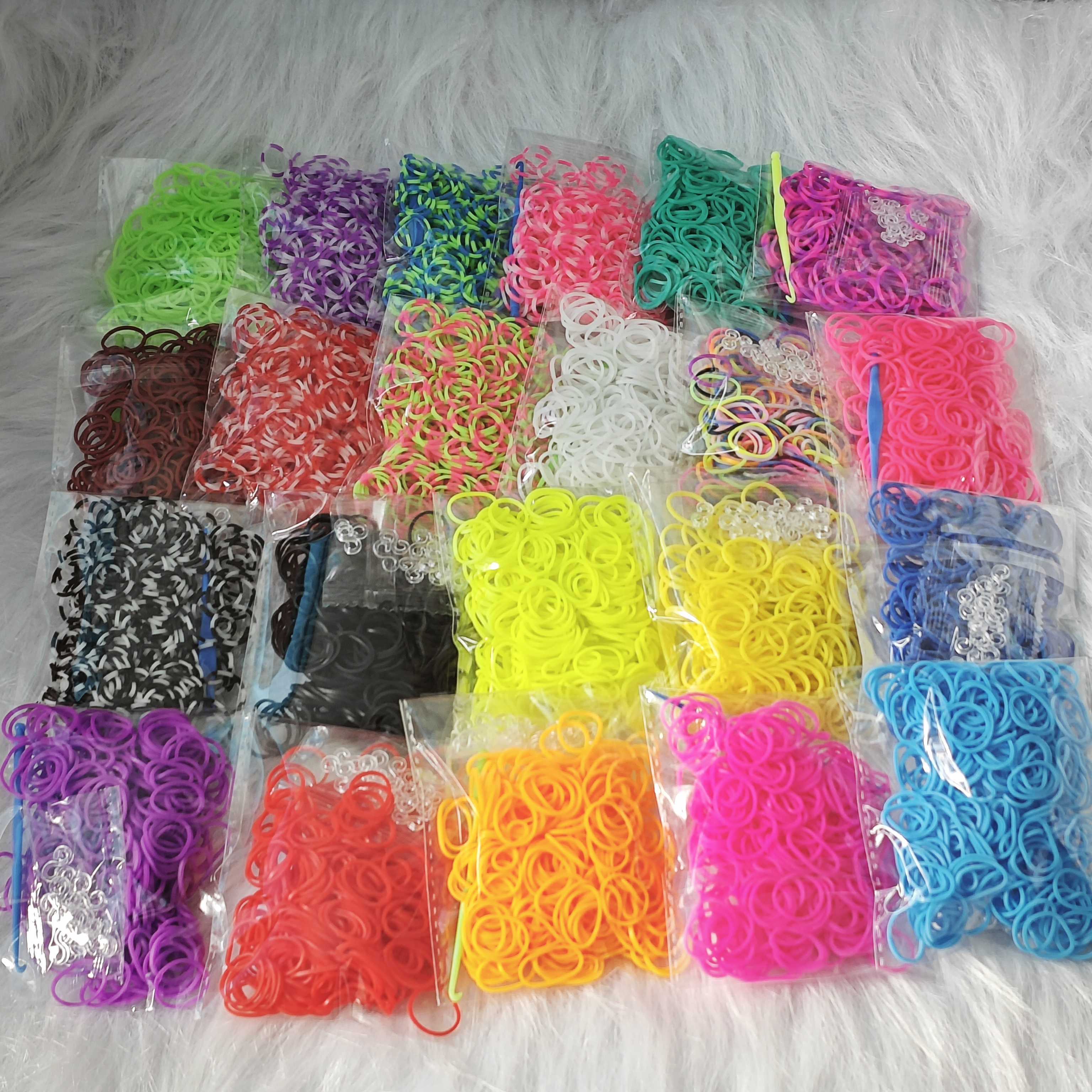 TEMU Kit de pulseras de elásticas de 2000/3300/4950/7260 piezas, kit para hacer pulseras de elásticas, pulseras de , kits de regalo de