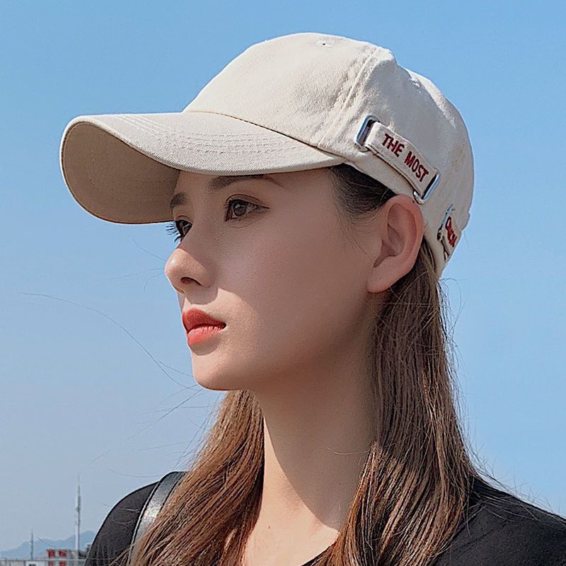 1pc Side With Letters Sun Shading Duck Tongue Hat Spring And Fall Sunscreen Face Sun Hat Men's Baseball Cap