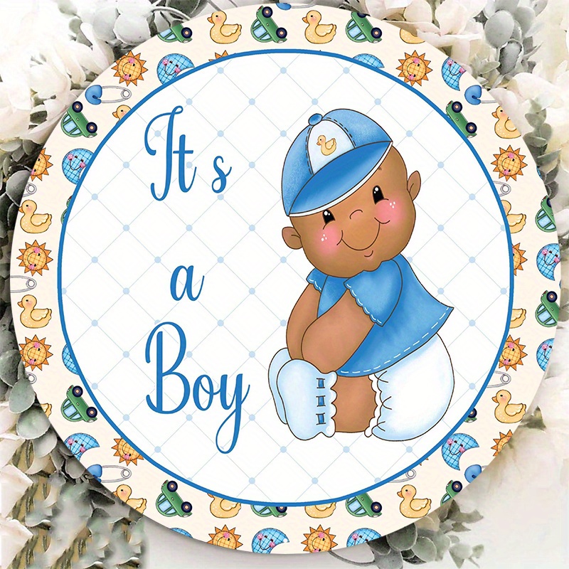 

1pc 8x8inch Aluminum Metal Sign It's A Boy Wreath Sign, Metal Wreath Sign, Wreath Attachment, Wreath Embellishment