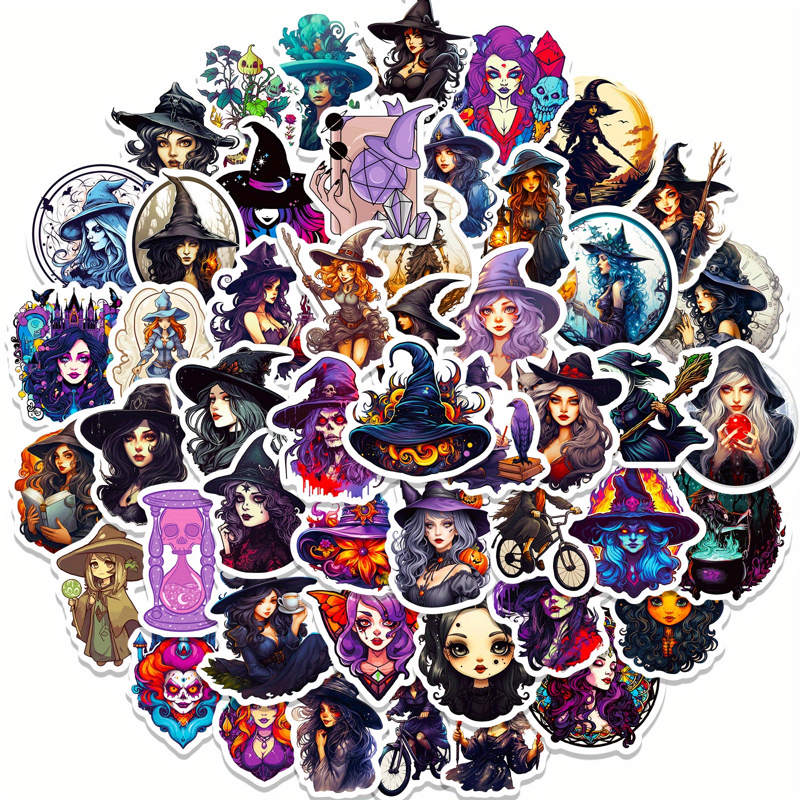 50PCS Stickers Witch Sticker Packs, Cool, Witchy, Crystal Stickers,  Astrology, Tarot, Goth Stickers, Sticker Packs for