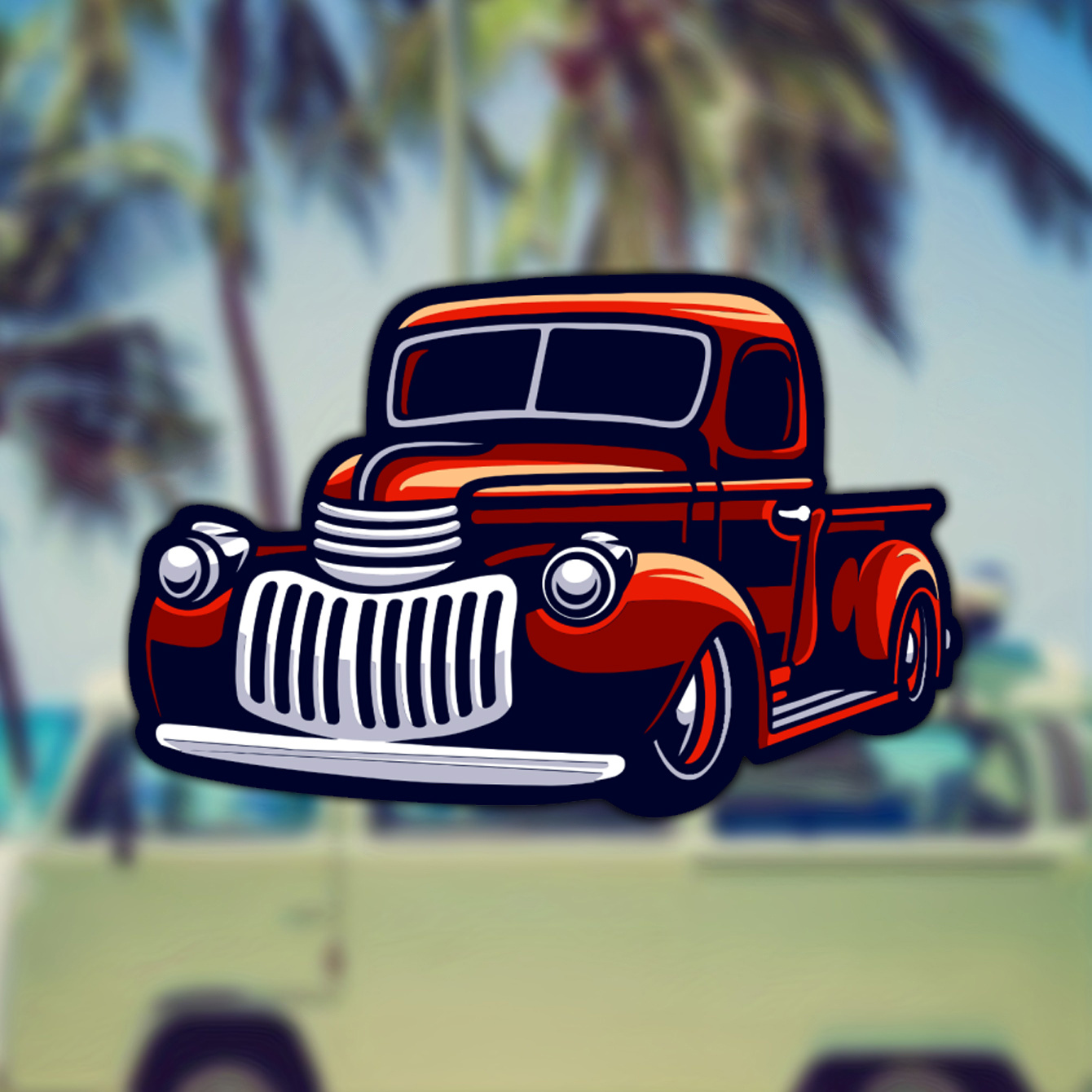 

Retro Old School Truck Vinyl Decal Sticker For Car