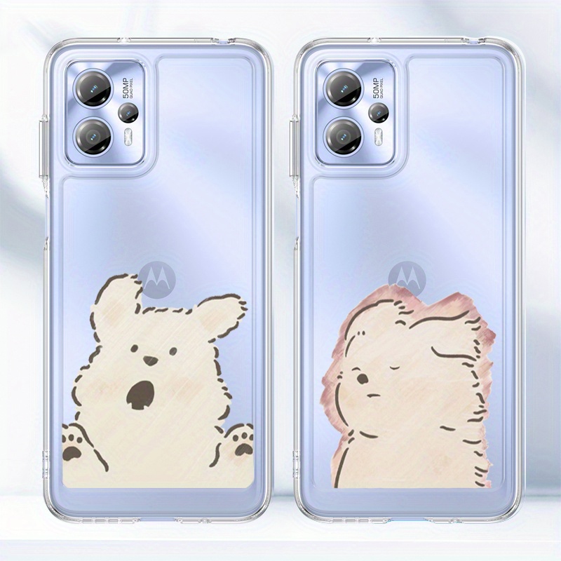 

For Motorola G13 G14 G53 G84 Cartoon Dog Design Phone Case Clear
