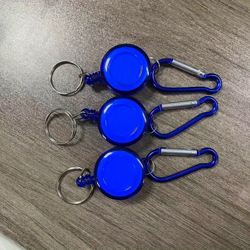 3pcs Retractable Steel Cord Pull Reel Keychains Spring Buckle Clasp Wire  Rope Key Ring Recoil Id Card Holder, Don't Miss These Great Deals