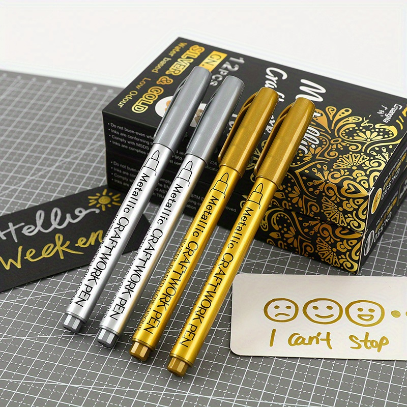 New Signature Pen In Gold And Silver, Craft Pen, Diy Water-based Paint Pen  Set Box - Arts, Crafts & Sewing - Temu