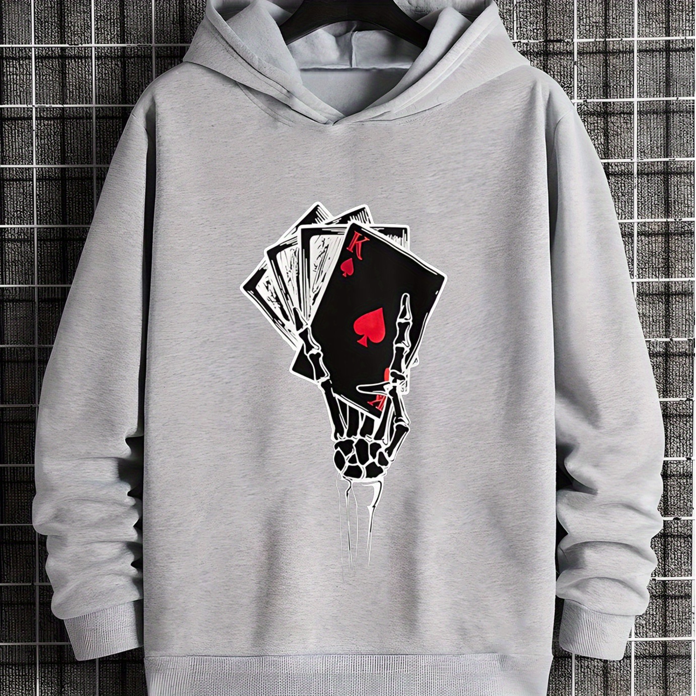 

Poker Pattern Print Trendy Sweatshirt, Boy's Casual Graphic Design Crew Neck Sweatshirt For Boys Fall Winter