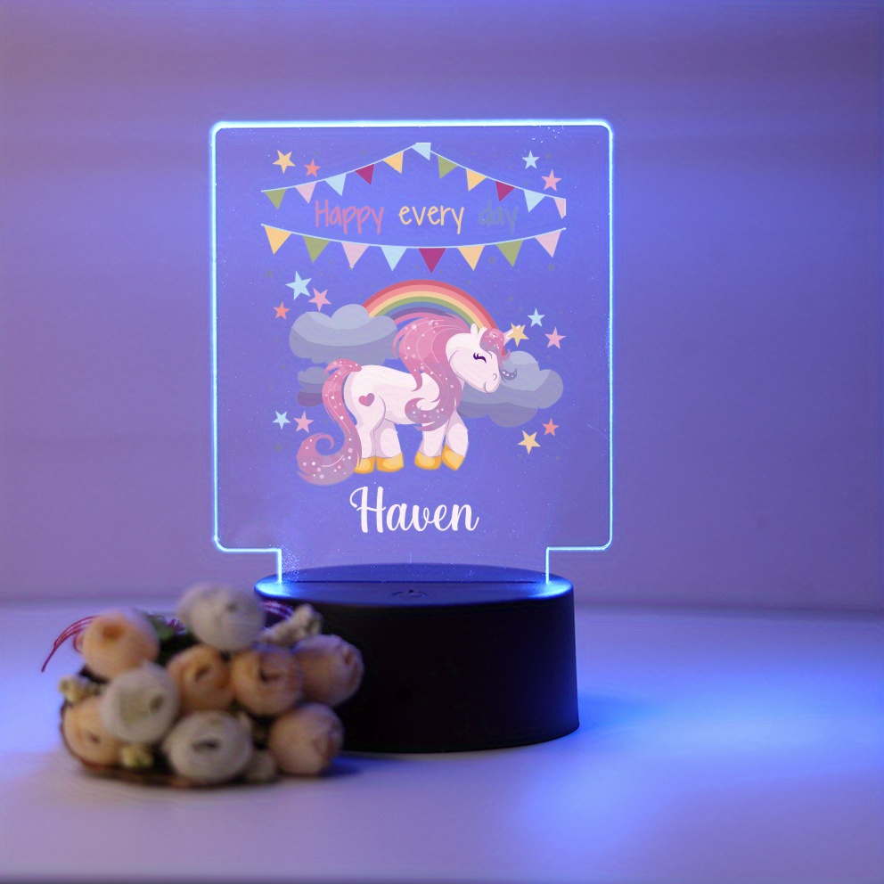 Blue Dream Veilleuse licorne pour enfants, lampe 3D，16 couleurs