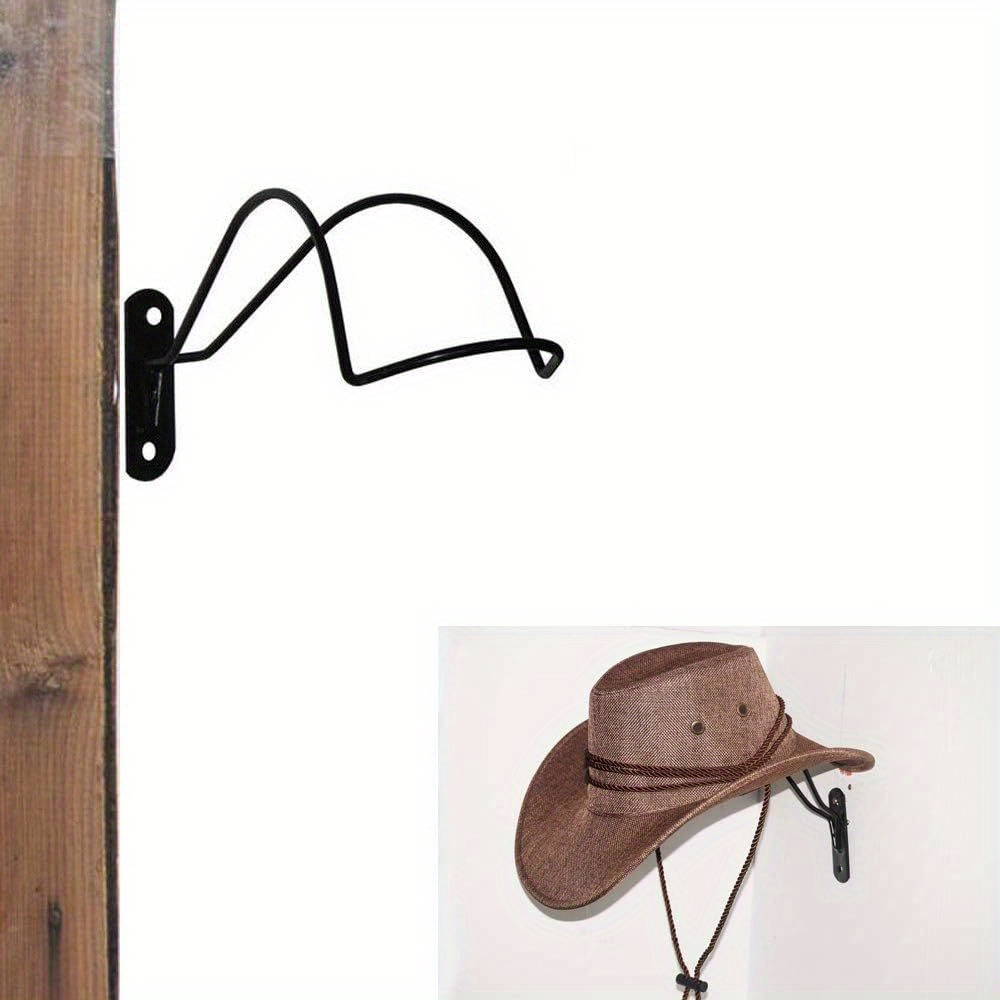 TEMU 1pc Metal Stable Helmet Storage Rack Helmet Shelf Shelf Cowboy Hat Holder/cowboy Hat Rack Wall Hanging Decoration Rustic/men's & Women's Western