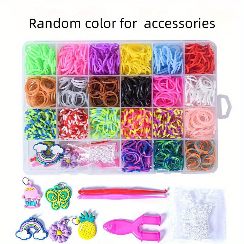 Juego de bandas de telar de goma de colores para niñas, Kit de herramientas  para tejer