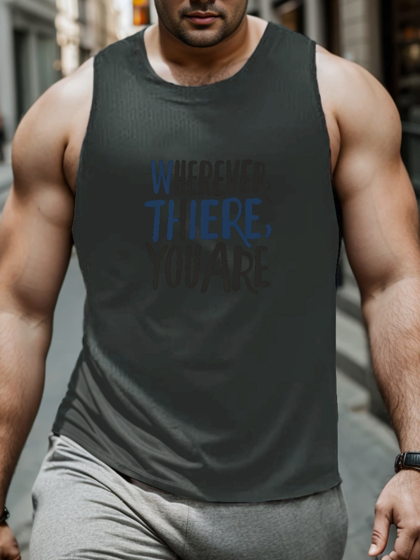 EQWLJWE Cotton Tank Tops For Men,Sleeveless Round Neck Solid Color Fitness Stretch Tank Top Summer Ribbed Slim Fit Muscle Pullover Gift Khaki XXXL