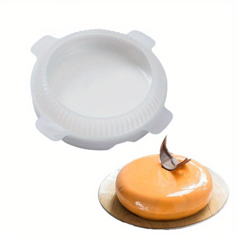 

1pc Flat Top Round Baking Pan White Silicone Mousse Mold Cake Mold Mirror Cake Mold Silicone Mold