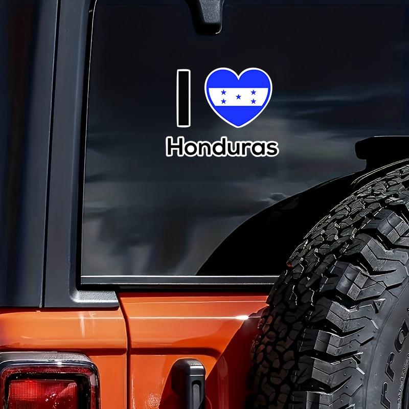 

Love Honduras Flag Sticker Waterproof Vinyl Car Bumper Laptop Window Helmet Decal