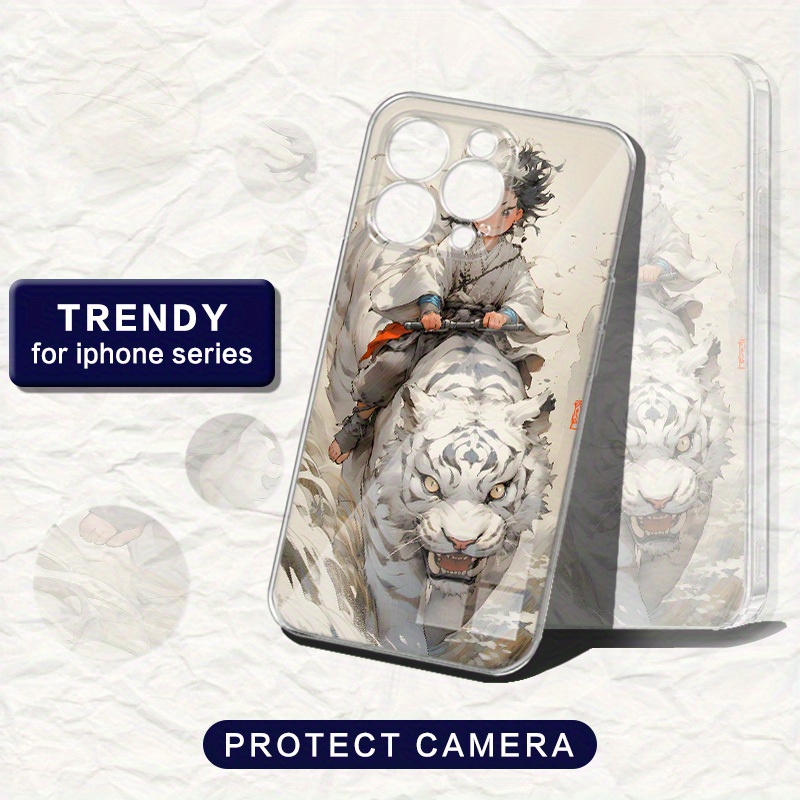 Para iPhone 15 Pro Max Estuche para teléfono con pintura al óleo animal de  la serie
