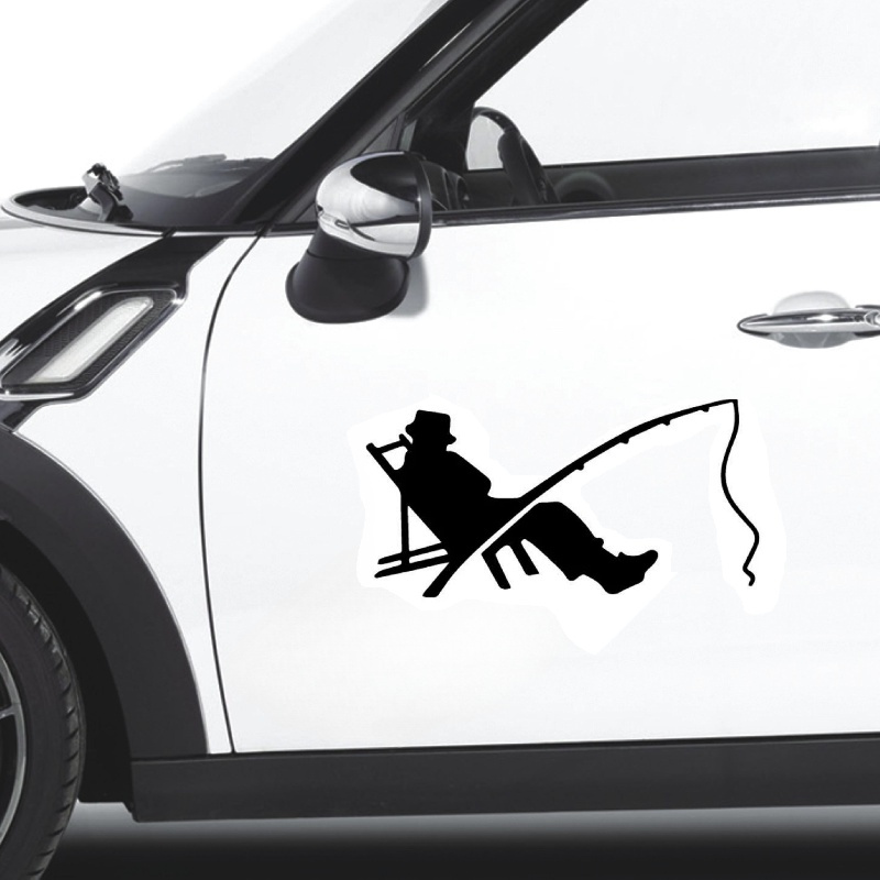 Fishing Car Sticker Fisherman Fish Fishing Worm Bite Hook - Temu