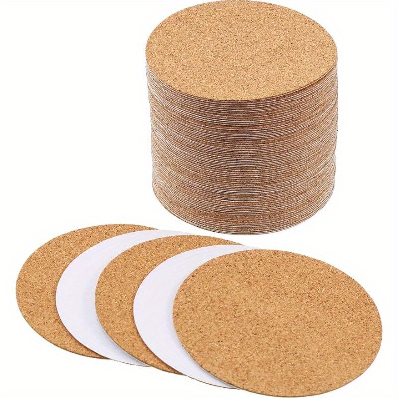 

30pcs Self-adhesive Cork Mat For Cafe, Round Cork Mat, Coaster Cork Back Panel For Coaster And Handmade Diy Craft Materials