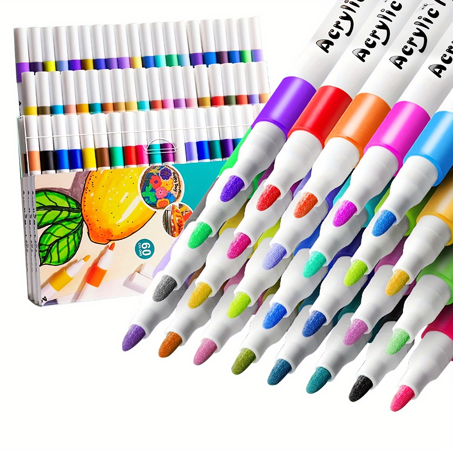 

36 Colors Acrylic Paint Pens For Rock Painting, Water Based Paint Markers For Stone, Glass, Easter Egg, Wood And Fabric Painting-no Toxic, No Odor, Acrylic Paint Pens