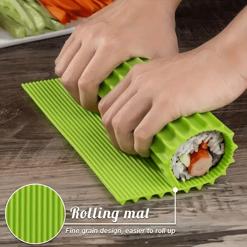 

1pc Silicone Sushi Roll Making Tool, Silicone Sushi Roll Mold, Commercial Seaweed Sushi Mat, Seaweed Rice Ball Mold, Kitchen Gadgets, Diy Supplies, Sushi Making Accessories